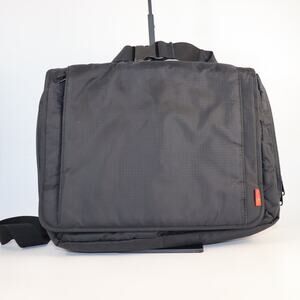 Vintage Nomatic Black Nylon Messenger Bag with Bright Orange Interior
